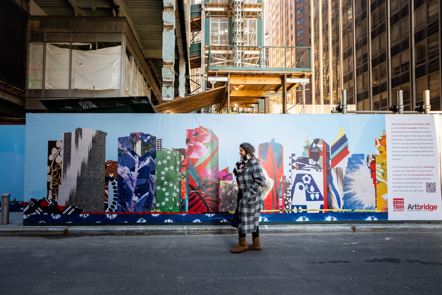 Public Art Mural Debuts At 77 Water Street Construction Site In Financial District, Manhattan