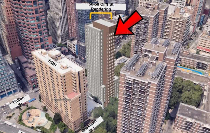 Renderings Reveal All-Affordable Housing Tower at 50–58 Cliff Street in Manhattan’s Financial District