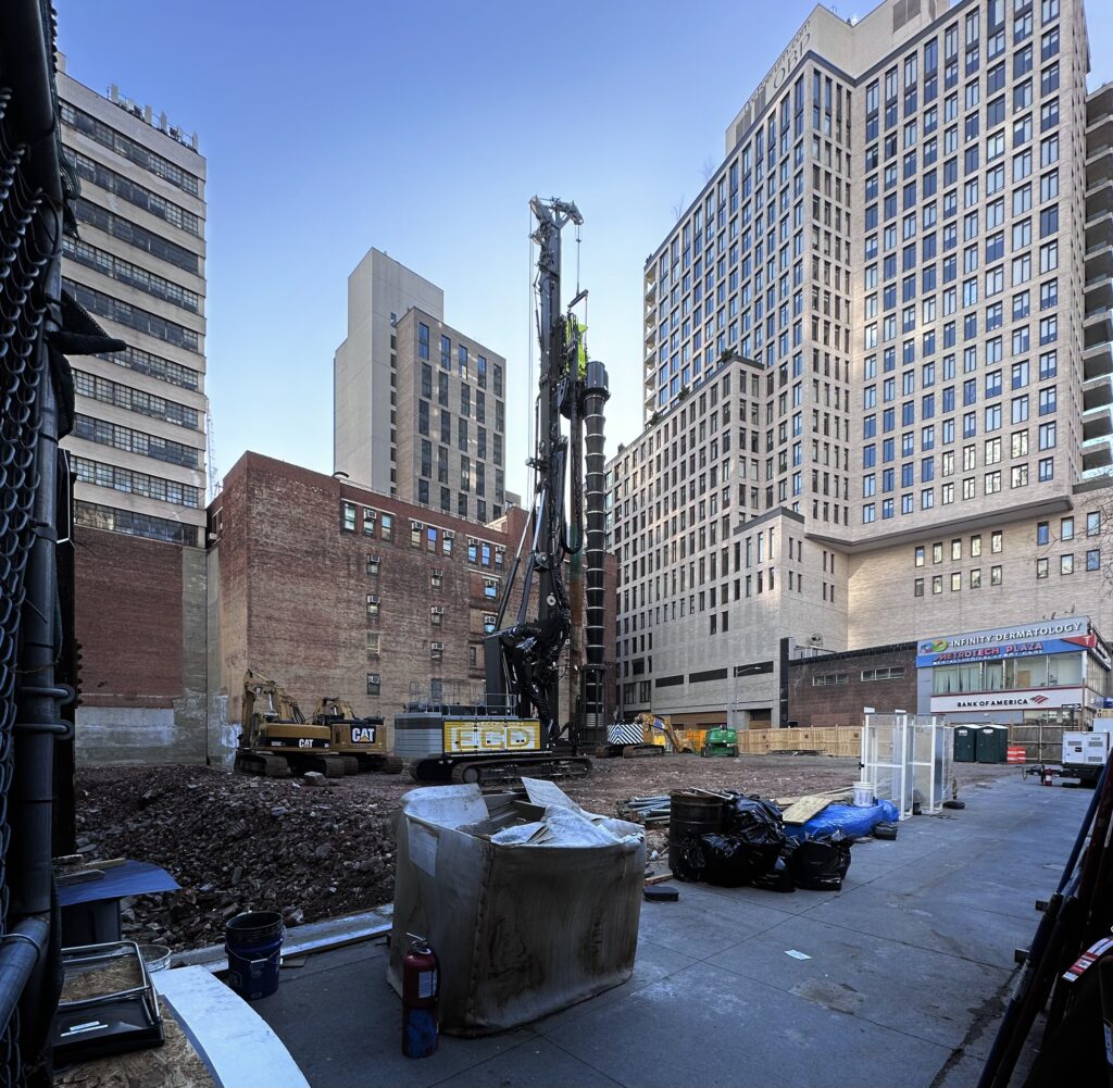 Construction Equipment On Site At 356 Fulton Street in Downtown Brooklyn