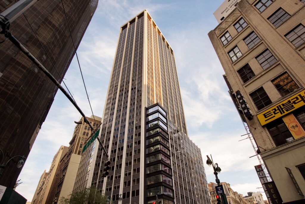 Window Replacement Underway on Nomad Tower At 1250 Broadway In NoMad, Manhattan