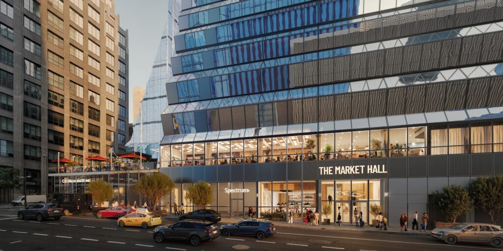 Renderings Revealed For The Market Hall Food Hall At 398 Tenth Avenue In Midtown West, Manhattan