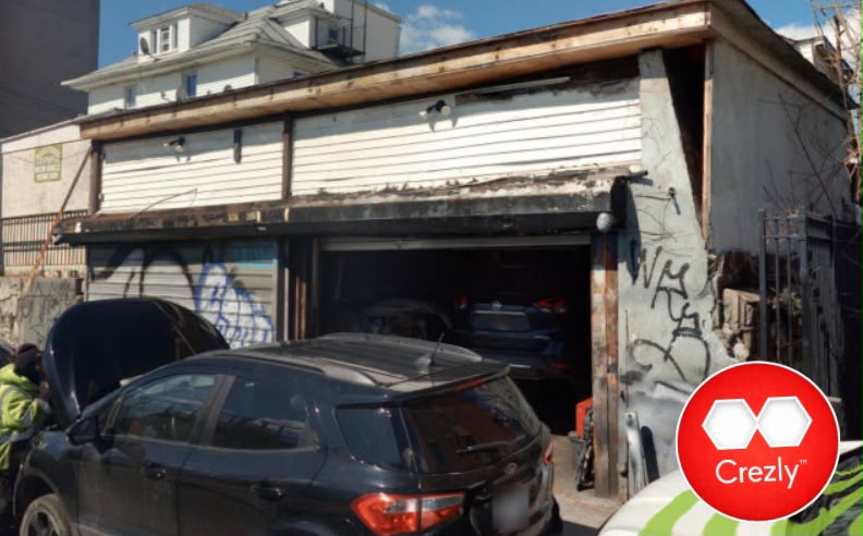 Corona, small commercial building (masonry, freestanding) 29x48 ft on 30x50 ft lot, M1-1 zoning. Auto repair shop, vacan