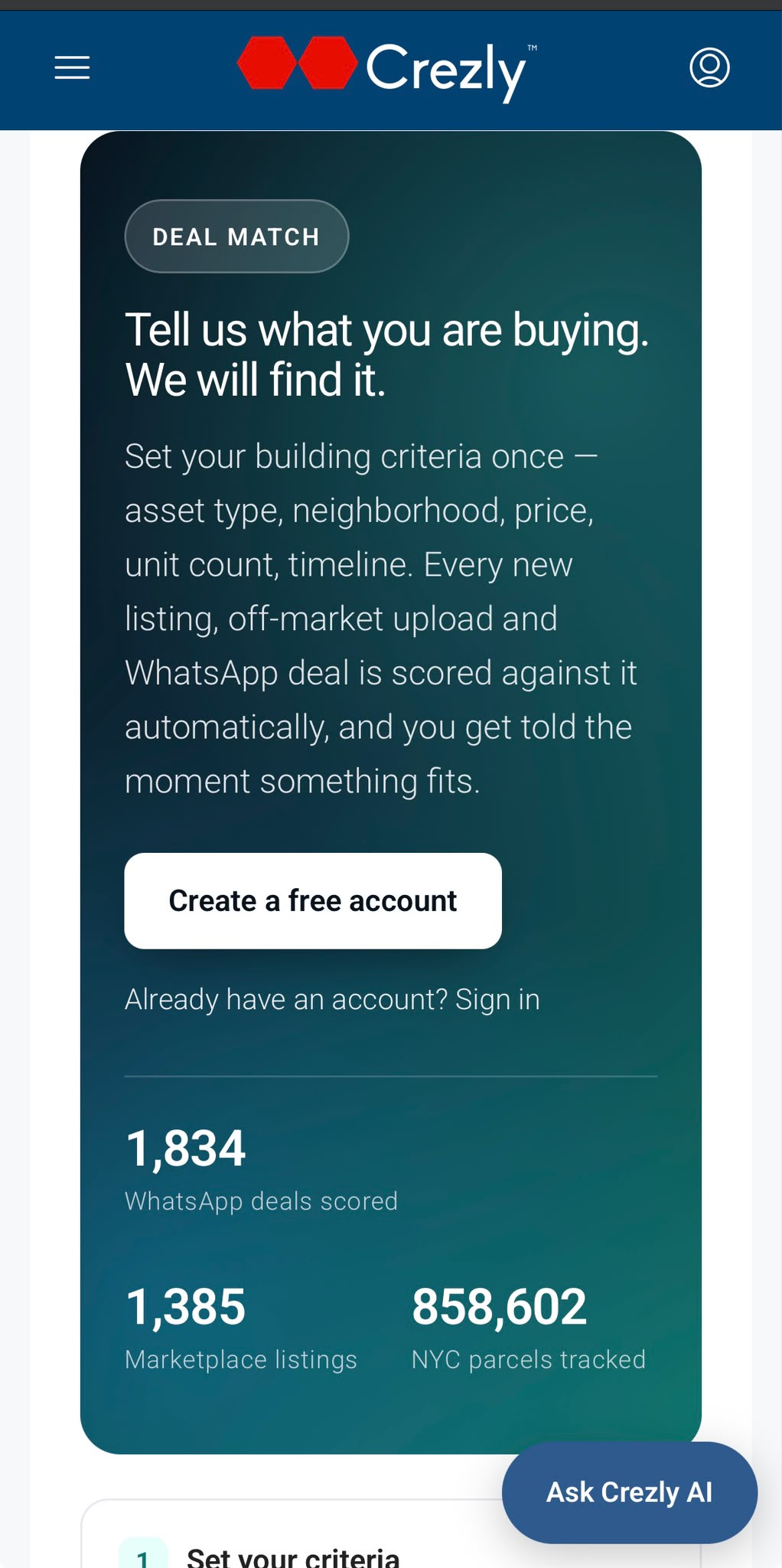 👑 Crezly.com/buy-box 

BIG development: You can now enter in your purchasing / building criteria (buy box) into our syst