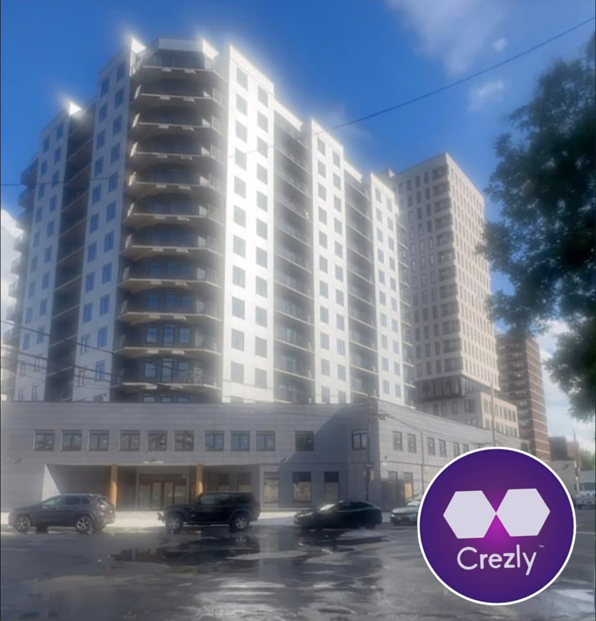 Astoria Queens 14 story 220ksqFt built mixed use residential condo building 157 units / 143 apartments mix of 1&2br 